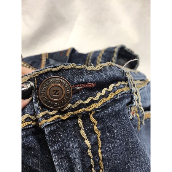 Zana Di Women Jeans Mid Rise Flare Leg Stretch Denim Sz 14 Y2k Vtg Thick Stitch - Picture 9 of 11